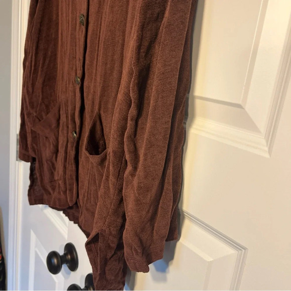 David Dart Cardigan Sweater Womes Button Front Rayon Vintage Brown - Picture 4 of 12